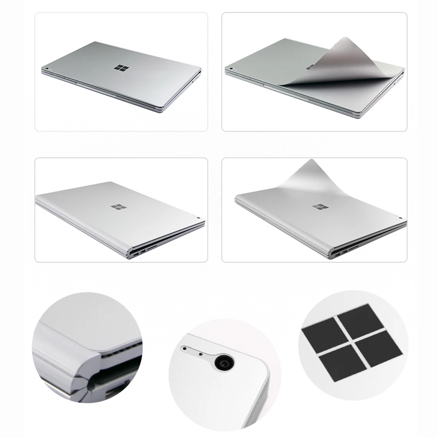 XSKN для microsoft Surface Book наклейка кожаный чехол наклейки, Премиум 3M поверхность наклейка для книги корпус ноутбука серый декоративный протектор