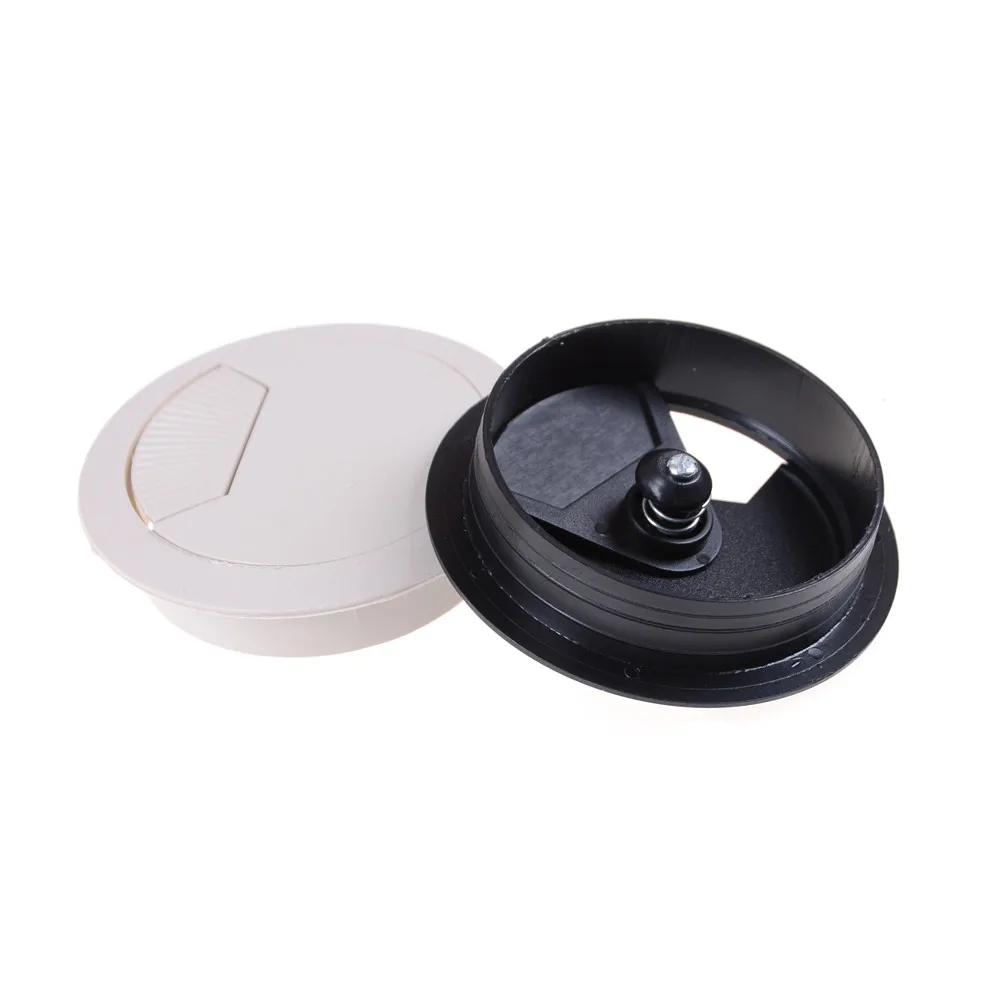 Computer Desk Plastic Grommet Wire Cord Cable Hole Cover Black 60mm Dia 100pcs