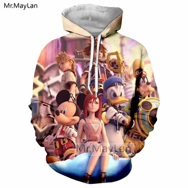 Kingdom Hearts 07 Игры Kingdom Hearts Сора 3D куртка с принтом унисекс Для женщин/мужчин пуловер уличная Толстовка мальчиков толстовки Одежда больших размеров 5XL - Цвет: Kingdom Hearts 07