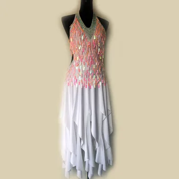 

New Latin dance costume sexy senior sequins tassel latin dance dress for women latin dance competition dresses S-4XL LD-53