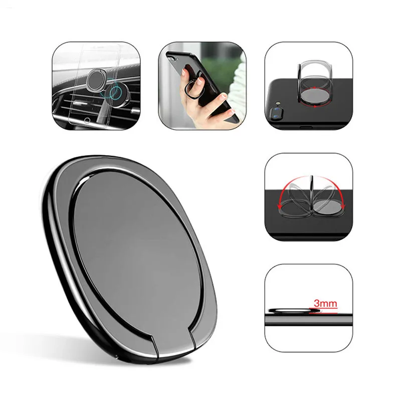 360 Degree Universal Finger Ring Stand Mini Mobile Car Phone Holder For iPhone 6S 7 8Plus Magnetic Bracket for Samsung Xiaomi