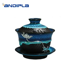 Креативный керамический изысканный чайный горшок ручной работы, инкрустация Серебряным Тиснением, цветочный узор, Gaiwan Master, чайная чаша с крышкой, блюдце, набор, подарки