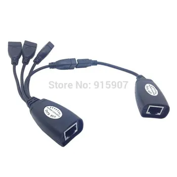 

10pcs/lot CY USB Keyboard Mouse Over RJ45 CAT5E CAT6 Extension Cable Extender 4 Ports Hub Cable Adapter
