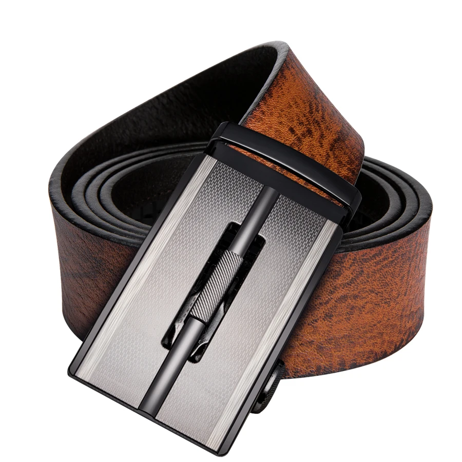 Fashion Men Belt Leather Belt For Men Ratchet Dress Belt with Linxx Buckle Automatic buckle ...