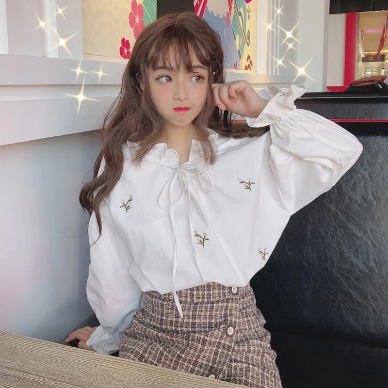 2 цвета Mihoshop Ulzzang Корейская женская модная одежда круглая кружевная Цветочная