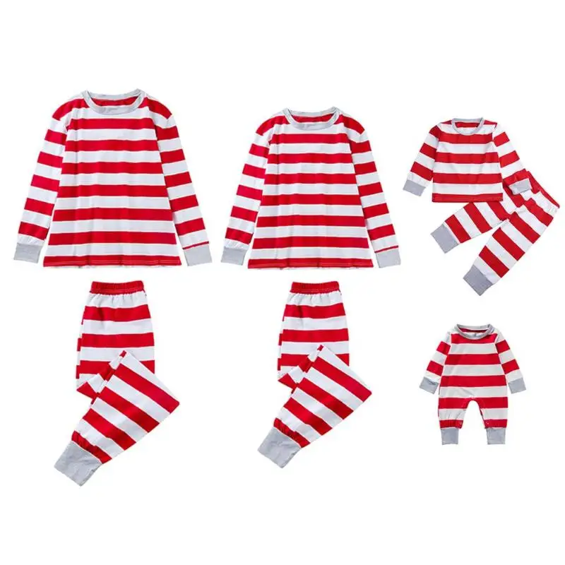 

Christmas Parent-child Clothing Set Mom Dad Kids T-shirt Pants Baby Rompers
