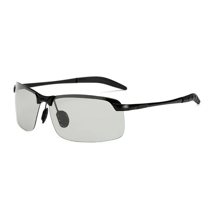 NYWOOH фотохромные солнцезащитные очки, мужские поляризованные очки Хамелеон для вождения, мужские солнцезащитные очки, меняющие цвет, день, ночное видение, очки для вождения - Цвет линз: Черный
