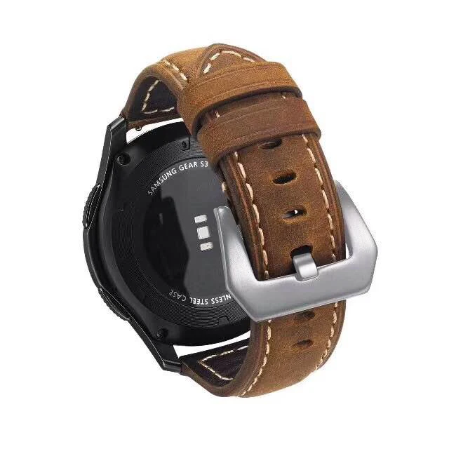 22 мм 20 мм huami amazfit bip Band ticwatch e 1 для samsung gear sport S3 s2 классический ремень galaxy Watch active 42 46 мм huawei gt 2 - Цвет ремешка: Коричневый