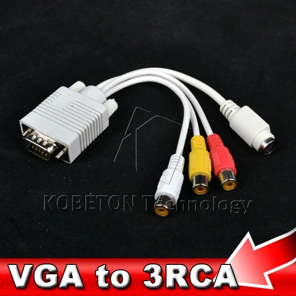 

High quality 15pin VGA to 4pin S-Video to RCA Converter Cable Male to Female AV TV Composite Signal Adapter for PC Laptop etc