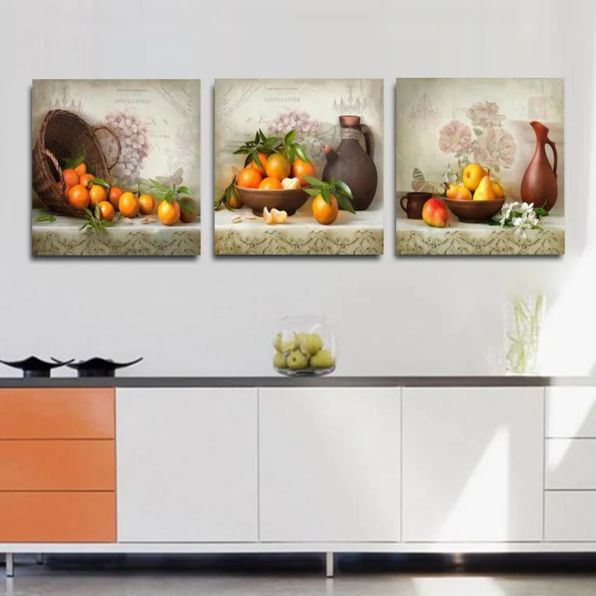 

3 Pieces Kitchen Fruit Pictures Canvas Print Oil Wall Paintings Modular Painting Calligraphy On Art Modern Pictures No Framed