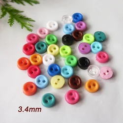 3mm Thin Edge Mini Craft Buttons - 144pcs Assorted Colors for Doll Clothing and Sewing Projects (8 Coffee)