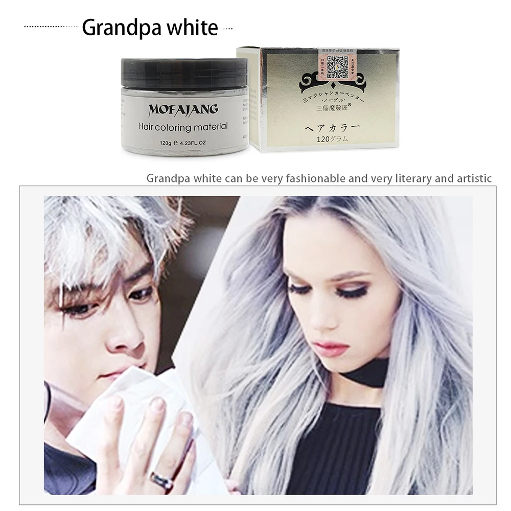 Disposable Grandpa White Hair Color hair Dye Cream Disposable Grandpa White Hair Color hair Dye Cream