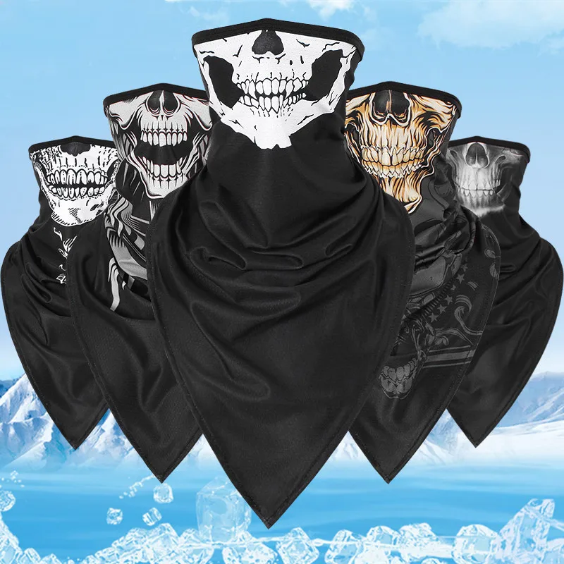 

Sunscreen Dust Riding Mask Skull Milk Silk UV Cycling Scarf Face Mask Scarf Quick Drying Motorcycle Multifunctional Half Mask