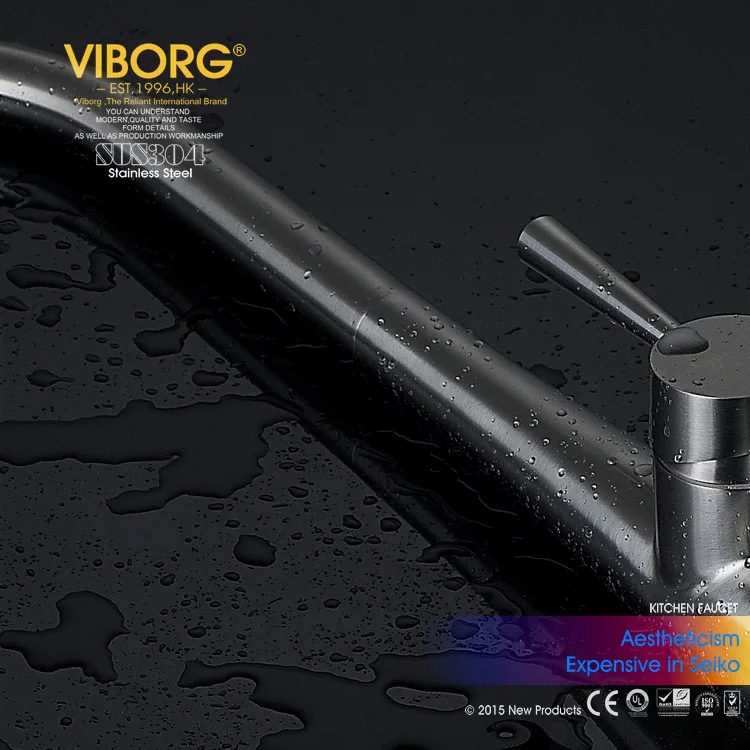 VIBORG Deluxe SUS304 из нержавеющей стали, без свинца, выдвижной спрей, кухонный кран для раковины, смеситель, вытяжной выдвижной распылитель, кран