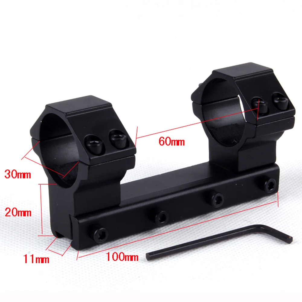 Ohhunt Tactical Optical Sights 11mm Rail Mount 30mm Caliber 100mm Scope Dovetail Rings with Stop Pin for .22 Airgun (2)