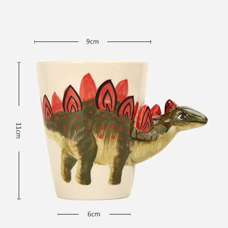 VILEAD 3D стерео динозавр кофейная кружка ручная роспись Керамическая животная чашка для воды Изолированная фарфоровая кружка для молока мультяшная рукоятка чайная чашка