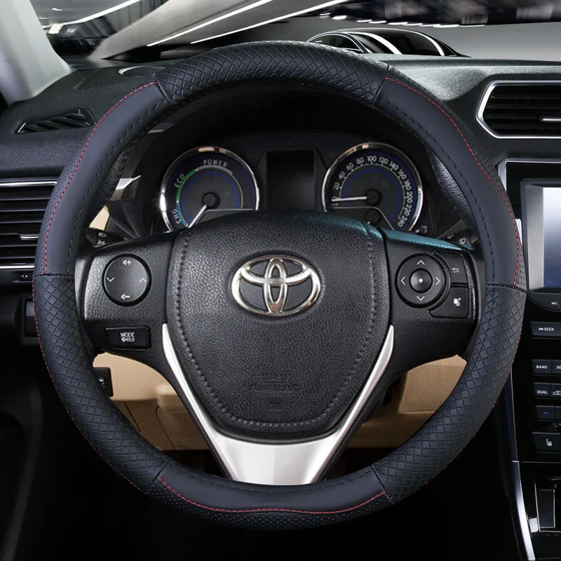 

Top Layer Leather Wheel Steering Covers for Toyota 86 HiAce Innova Noah Prius Land Cruiser Prado Sienna Sienta Rush Sequoia