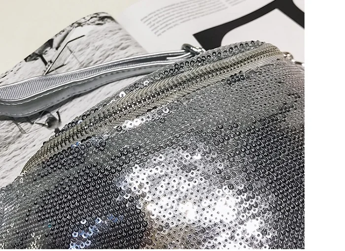 Miyahouse Sequin Fanny Pack Женская нагрудная сумка через плечо модная поясная сумка с пайетками Женская дешевая поясная сумка