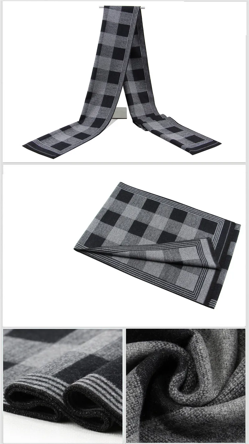 Luxury Brand Men's Winter Plaid Scarf warm women Cashmere shawls Scarves Casual Tassel Scarfs Man Business scarf pashmina male scarf