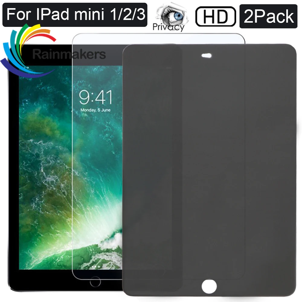 

[2Pack] HD Privacy Screen Protector Tempered Glass Film For Apple iPad Mini 1/2/3 (Not Mini 4) Scratch Resistant/High Definition
