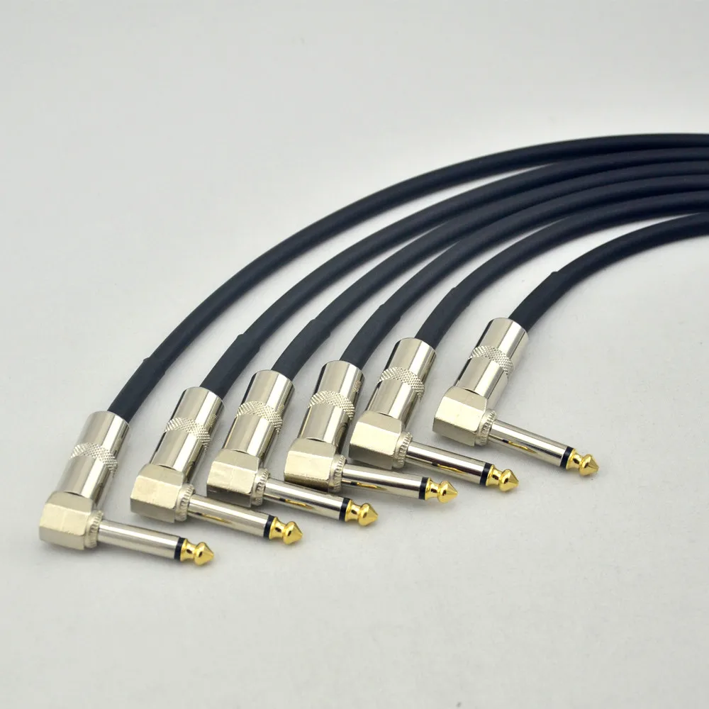 6 X гитарные эффекты педаль кабель патч-корд 30 см с 1/4 ''прямоугольный разъем Jack 6,35 мм для гитары бас Запчасти
