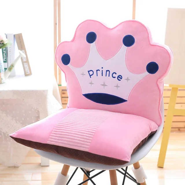 Cartoon sleep bear plush toys learning sitting baby seat child home soft kids Crown plush Cushion pillow