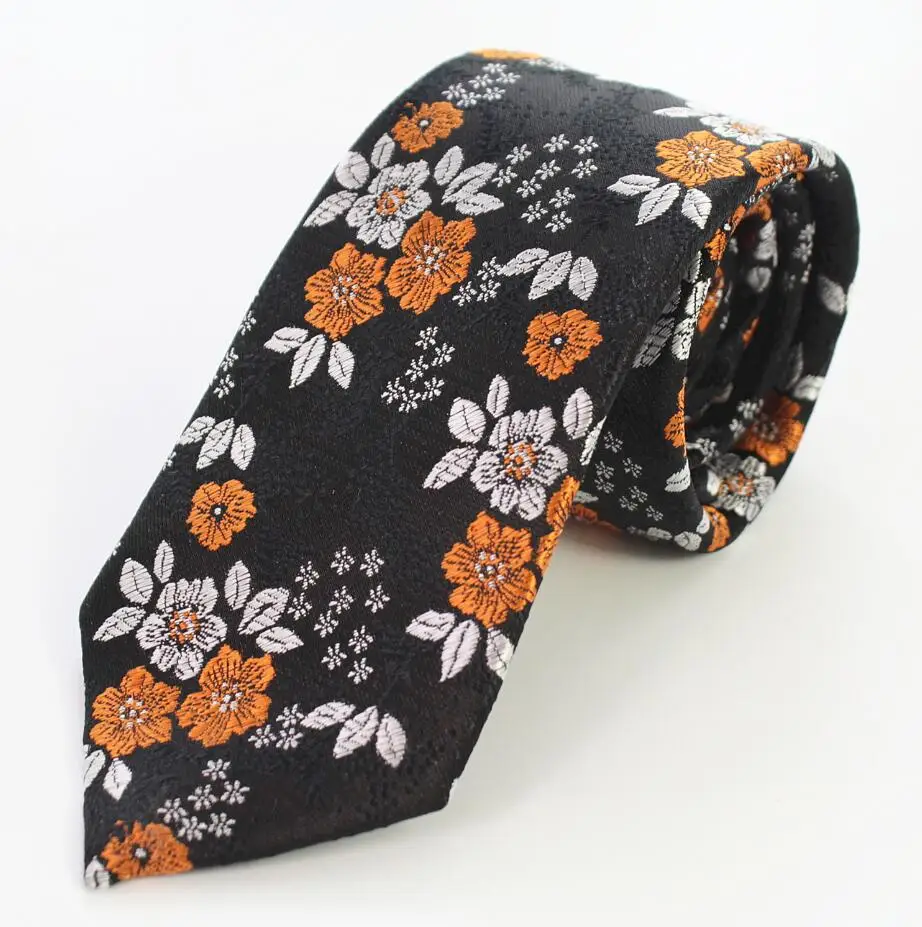 GUSLESON дизайн Цветочный мужской галстук шелковый качественный галстук 7 см тонкие узкие галстуки для Свадьба Бизнес Corbatas Hombre Gravatas - Цвет: 24
