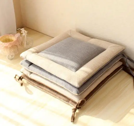 Подушка для стула, коврик, удобная диванная подушка для сидения, Подушка для домашнего декора, подушка для пола, 40X40 см, лен