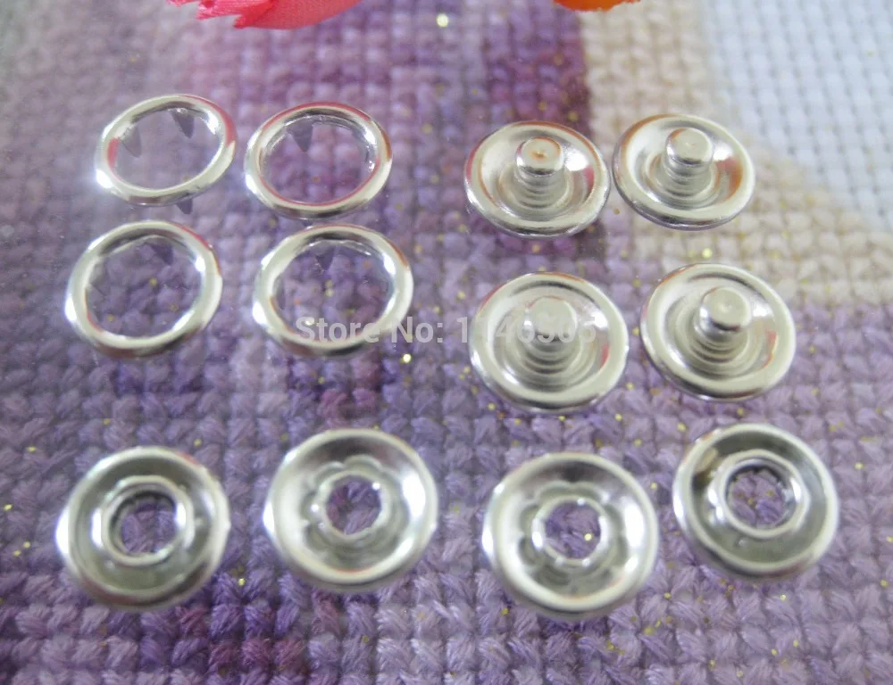 50 Sets about 9/16 Inch15mm Open Ring No Sew Snaps Fasteners For Sewing