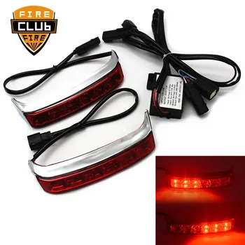 

Chrome Red Lens Saddlebag Housing Tail Run Brake Turn Light Lamp LED Len For Harley Touring Street Glide 2014 2015 2016 2017