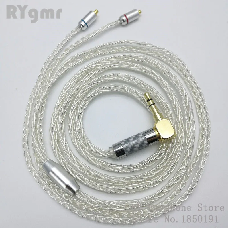 RG01 MMCX кабель 3,5/2,5 мм балансный 8-ядерный Медь серебрение Применение для SE846 ZS10/ZS6/ES4 LZ A5 nicehck HK6 без Ушные крючки