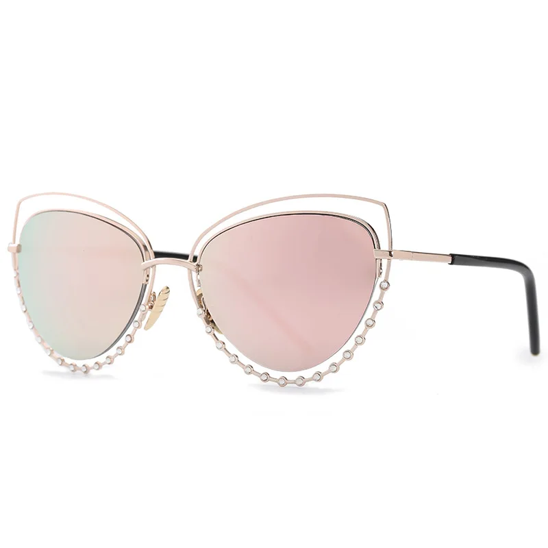2017 Luxury Diamond Women Cat Eye Sunglasses Shades Brand Designer female Vintage Sun glasses Fashion unique Sunglasses UV400