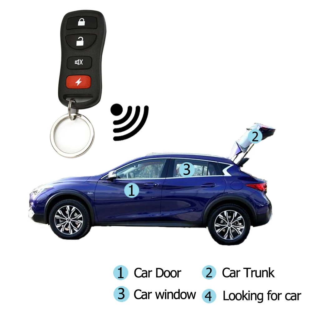 Viecar Car Remote Central Door Lock Keyless System Central Locking with Remote Control Car Alarm Systems Remote Central Kit