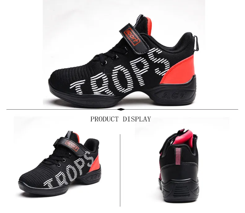 Kids sneakers For Girls Dance shoes children's aerobics shoes soft bottom fitness sports shoes Jazz Modern square dance shoes (7)