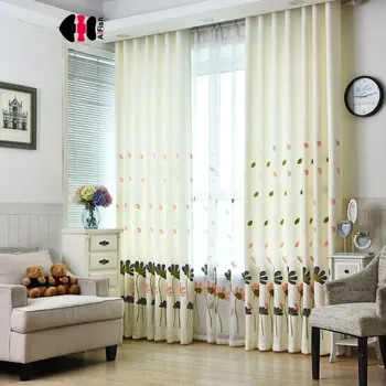 

Floral Embroidered Blackout Curtains for Living Room Window Curtain For Bedroom For Kids WP112D