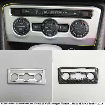 

For VW Volkswagen Tiguan L TiguanL MK2 2016 2017 2018 2019 2020 ABS Chrome Console Temperature Volume Switch Frame Lamp Panel