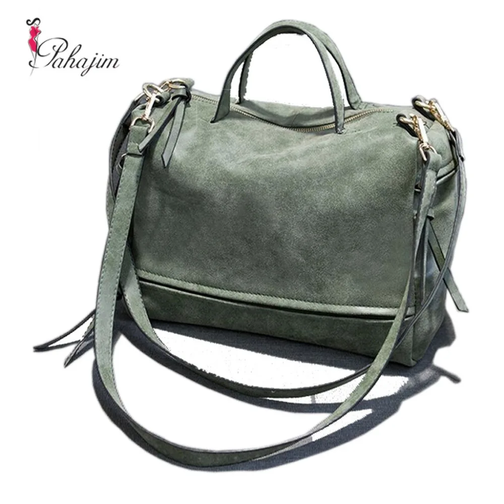 

2018 Women's Shoulder Bag Nubuck Leather Vintage Messenger Bag Motorcycle Shoulder Bags Women's Bag