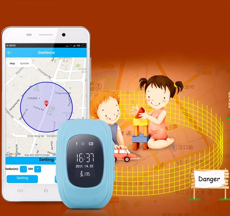 Spy GSM Smart Phone Watch Children Kid Wristwatch Q50 GPS Locator Tracker Bracelet Child Anti-Lost Smartwatch For Apple Android