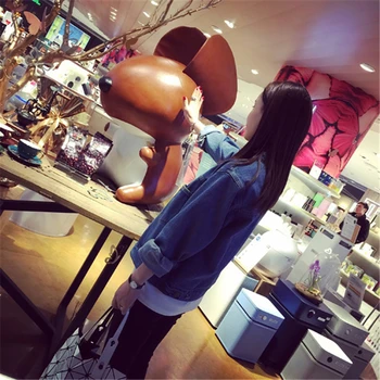 

Women Basic Coat Denim Jacket For Women Jeans Jacket Ladies Fashion Denim Coat Loose Fit Casual Style