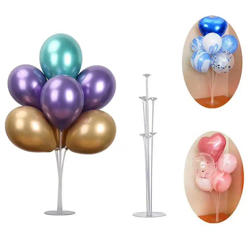 

7 Tubes Balloons Stand Wedding Birthday Party Decoration Balloon Holder Clear Plastic Balloon Stick Baby Shower Party Supplies
