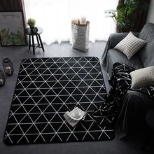 Черный фланелевый Придверный коврик в полоску Противоскользящий ванная комната/спальня ковер и пледы многоразмерные прямоугольные флисовые коврики домашний декор коврики