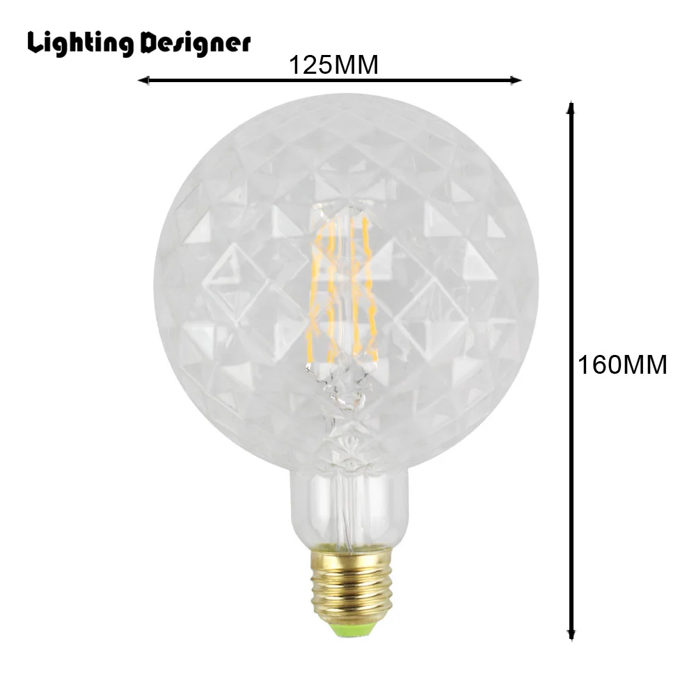 G125 Светодиодная лампа Эдисона, светильник в форме ананаса, Светодиодная лента, лампен, светодиодный светильник, 220 В, 4 Вт, E27, базовый подвесной светильник, люстра, светильник - Испускаемый цвет: clear