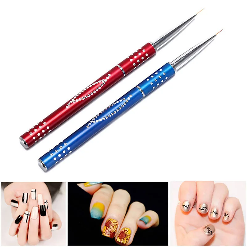 

Professional Paint Brush Set Liner Pens Metal Thin Handle Polish Painting Drawing Nail Art Brushes