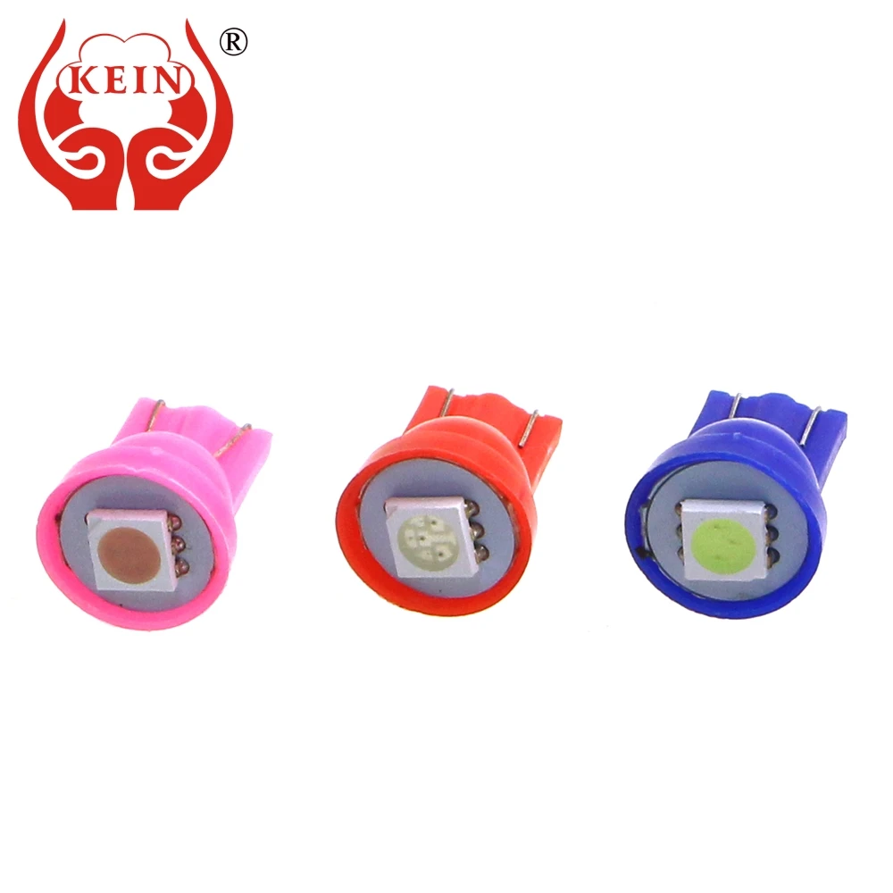 

KEIN 100PCS w5w t10 LED car bulbs light 5050 1smd 168 194 auto car styling reading dome interior license plate lamps Vehicle 12V