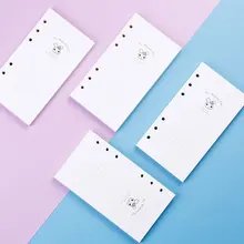 80 листов/уп A6 Красочные для заправки зажигалок спираль Тетрадь внутренние страницы 6 отверстий с отрывными листами наполнение к дневнику Бумага планировщик наполнитель Бумага