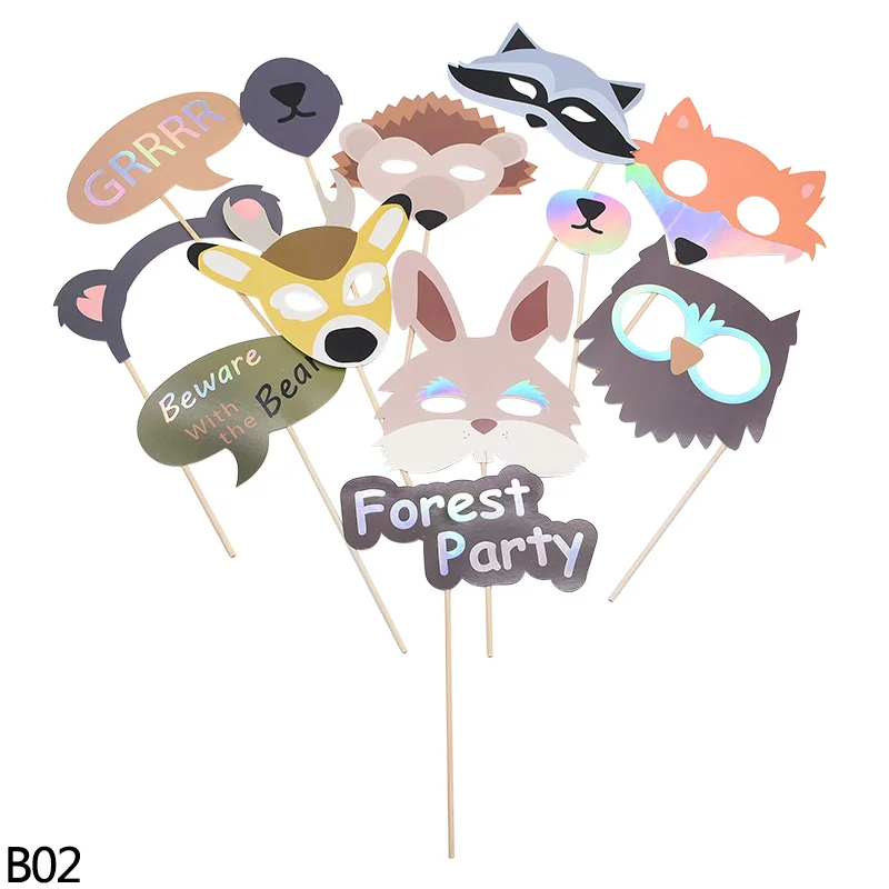 Cute Animal Fox Deer Forest Party Christmas Photo Props Booth Festival Baby Shower Wedding Birthday Party Decoration Accessories