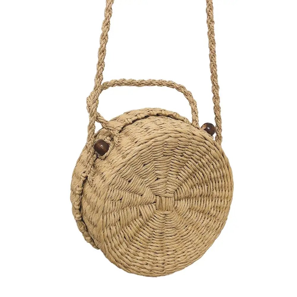 Straw Braided Round Rattan Bag Fashionable Natural Straw Hand-woven Holiday Beach Single-shoulder Bag For Women Ladies bags Straw Braided Round Rattan Bag Fashionable Natural Straw Hand-woven Holiday Beach Single-shoulder Bag For Women Ladies bags