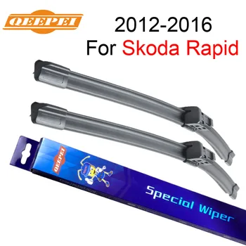 

QEEPEI Wiper Blade For Skoda Rapid 2012-2016 24''+16'' High Quality Iso9000 Natural Rubber Clean Front Windshield CPC201