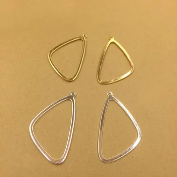 

41*27mm Triangle Charms Earring & Pendant Findings Suppllies Drop Connectors Components with Closed Loops Multi-color Plated