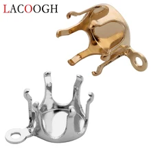 100pcs/Lot Copper Gold Silver Color Blank Claw Setting Base Clasps 5 6 8 10 12 mm Rhinestone Crystal Beads DIY Pendant Findings